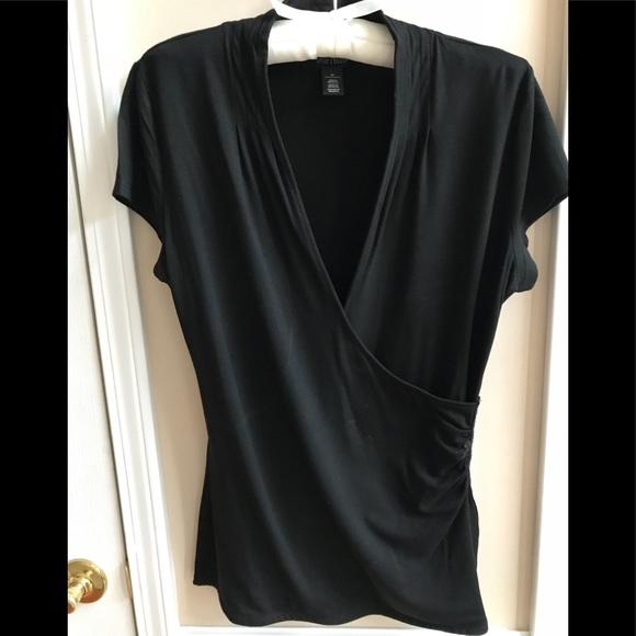 White House Black Market Tops - WHBM Surplice Short Sleeve Top